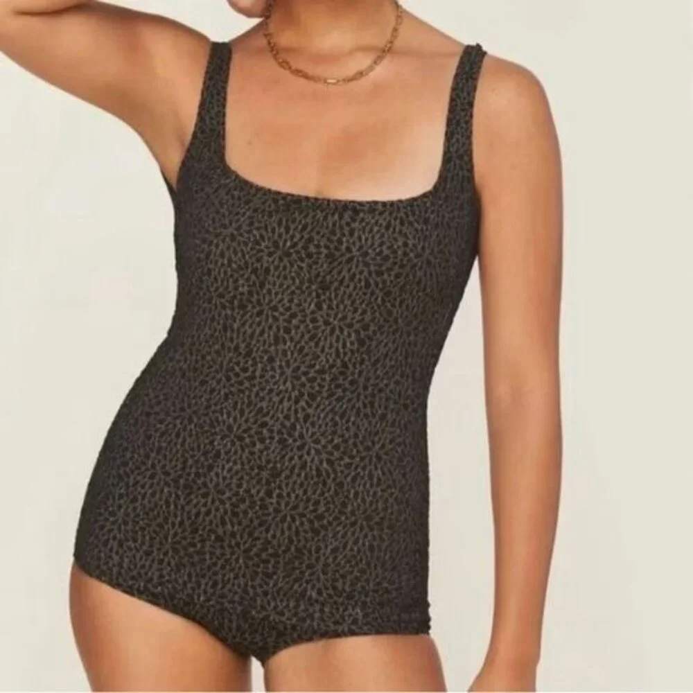 Demi Moore X Andie Swim The Marseilles One Piece Black Lurex Jacquard Size Small - Picture 10 of 12